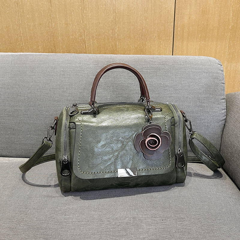 Stylish Leather Handheld Satchel Bag