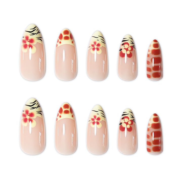 Artistic Floral Design Press-On Nail Extensions Stornfield