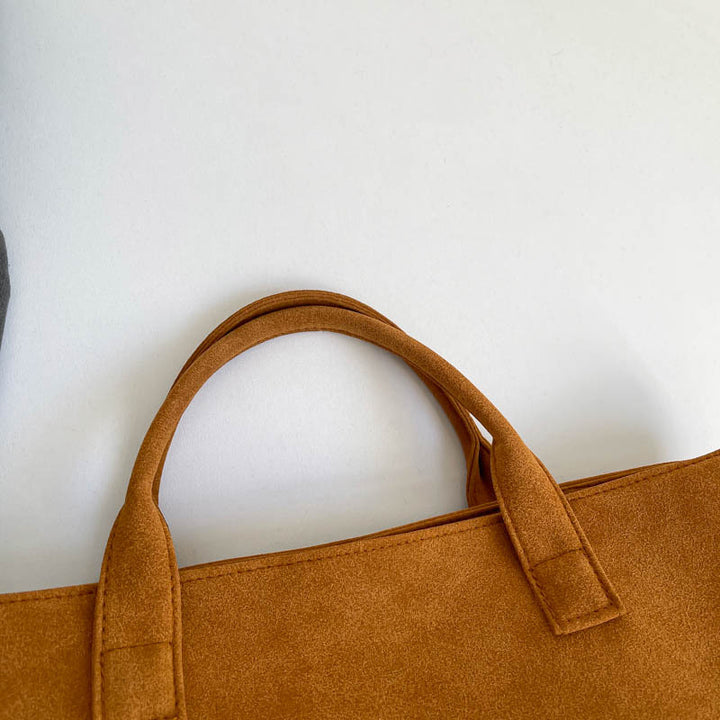 Stylish Faux Suede Tote Bag