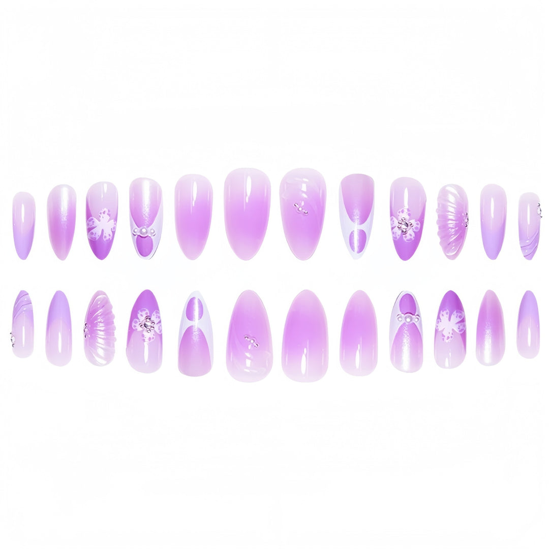 Artistic Floral Fantasy Press-On Nail Extensions Stornfield