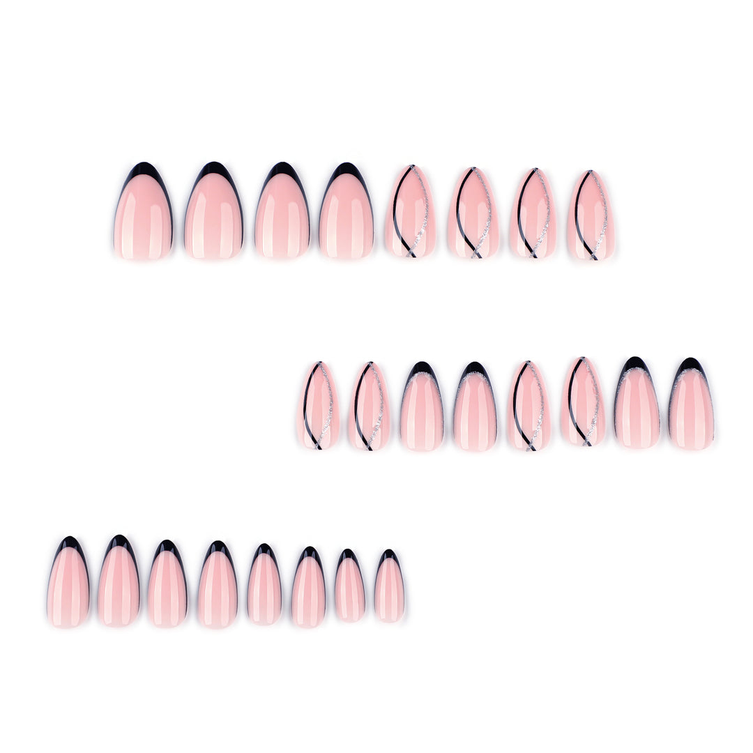 Glamorous nail extensions with elegant lace design Stornfield