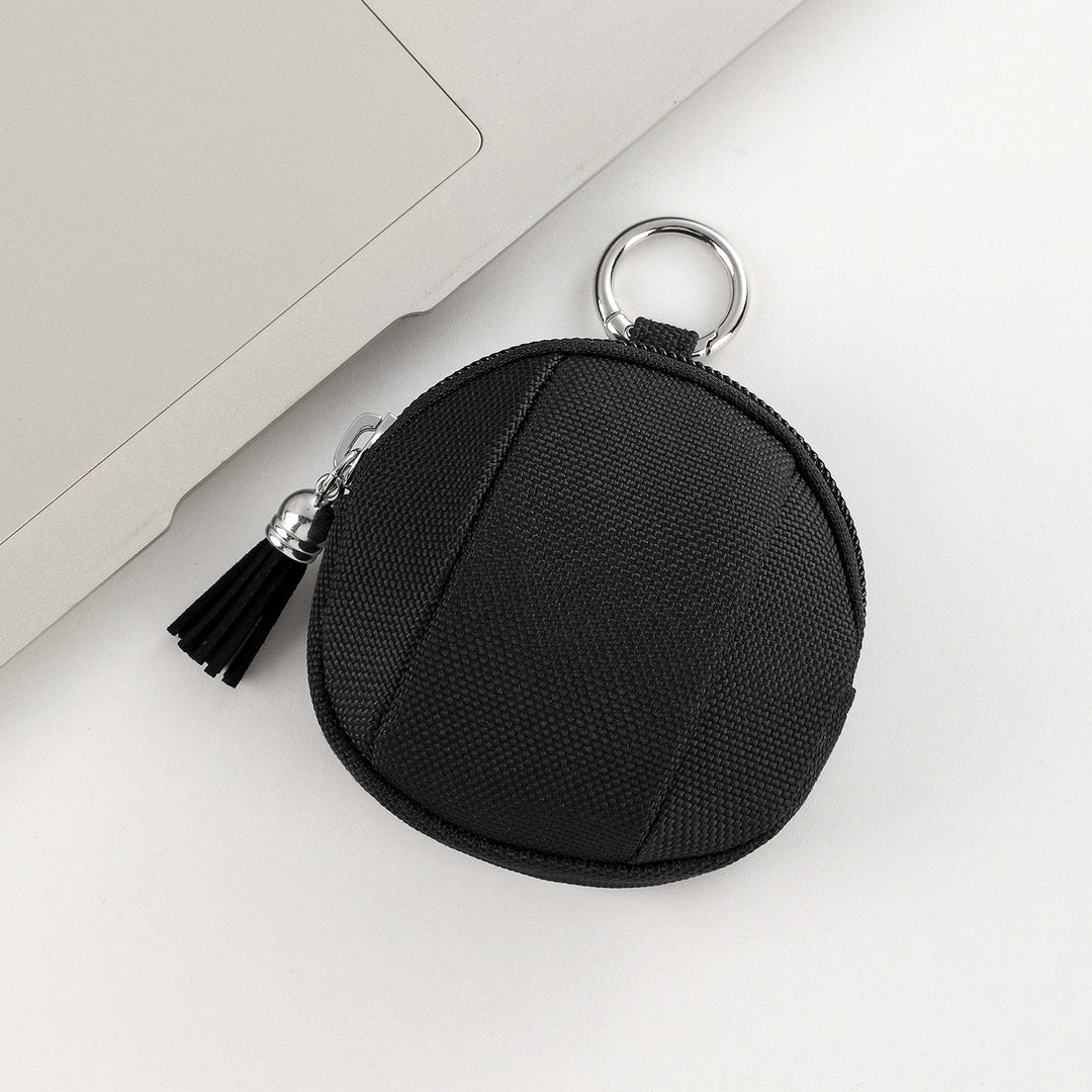 Compact Round Zippered Coin Pouch