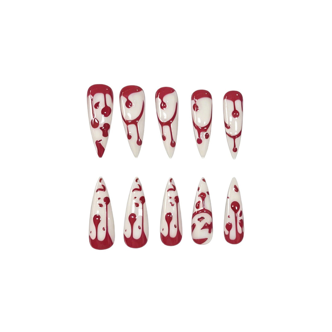 Artistic Blood Drip Nail Art Enhancements Stornfield