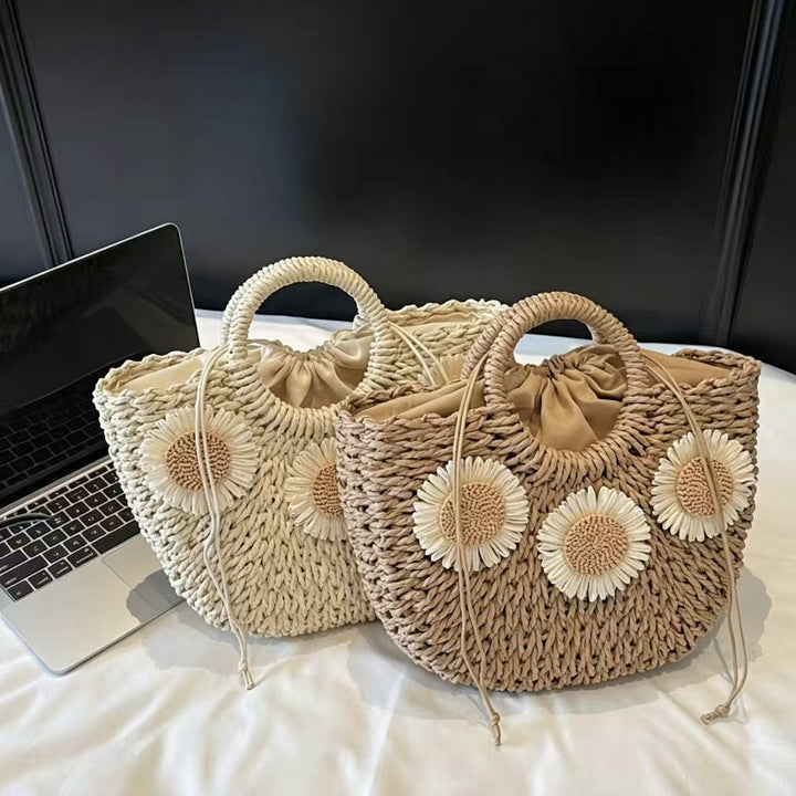 Padded basket bag with floral embellishments Stornfield
