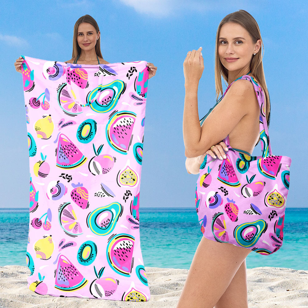 Beach towel with elegant floral patterns Stornfield