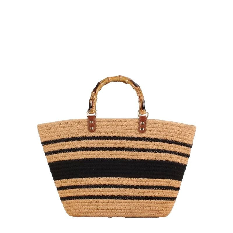 Large beach bag with bamboo handles Stornfield