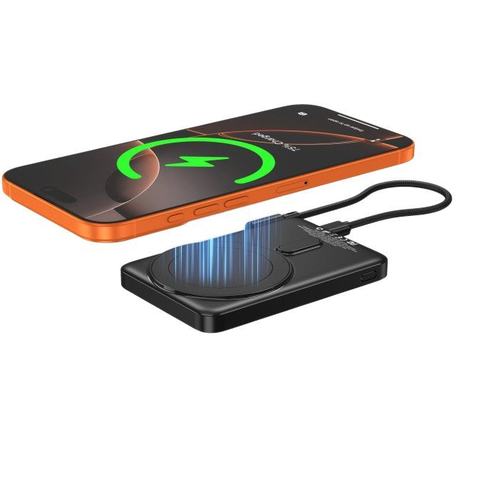 Portable power bank with integrated wireless charger and digital display Stornfield