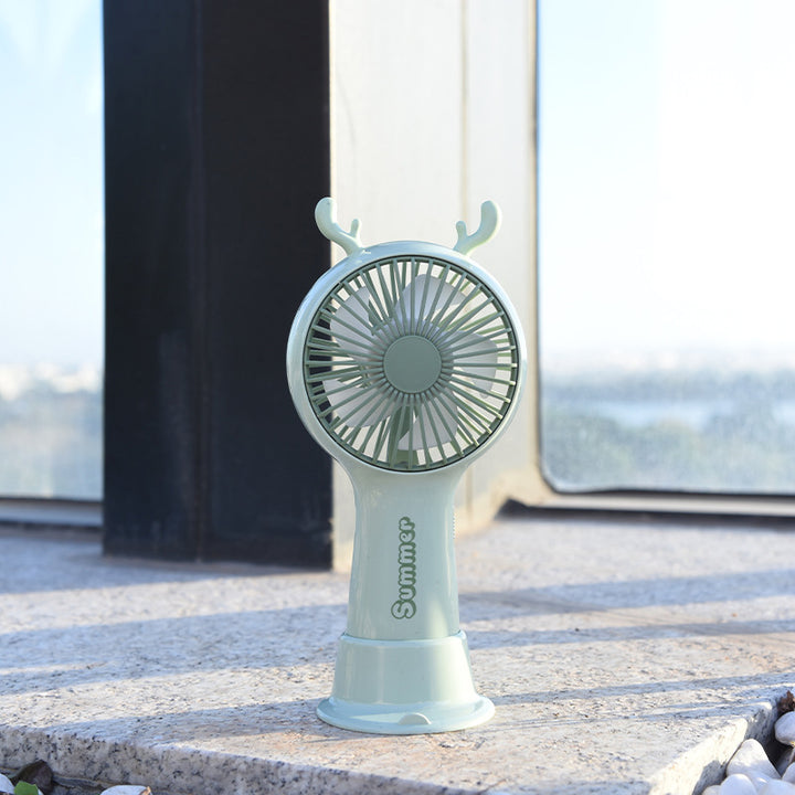 Portable Deer-Themed Handheld Cooling Fan Stornfield