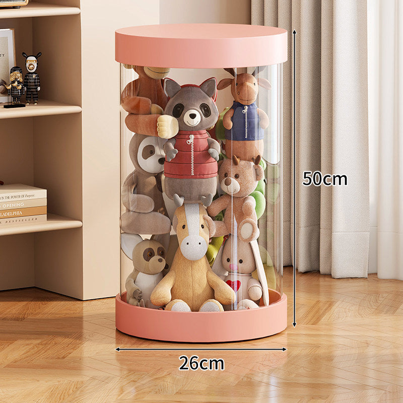 Tall Transparent Cylindrical Plush Toy Display & Storage Tower