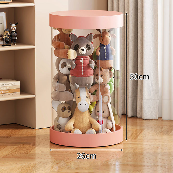 Tall Transparent Cylindrical Plush Toy Display & Storage Tower