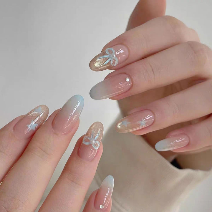 Decorative Floral Stiletto Press-On Nails Stornfield