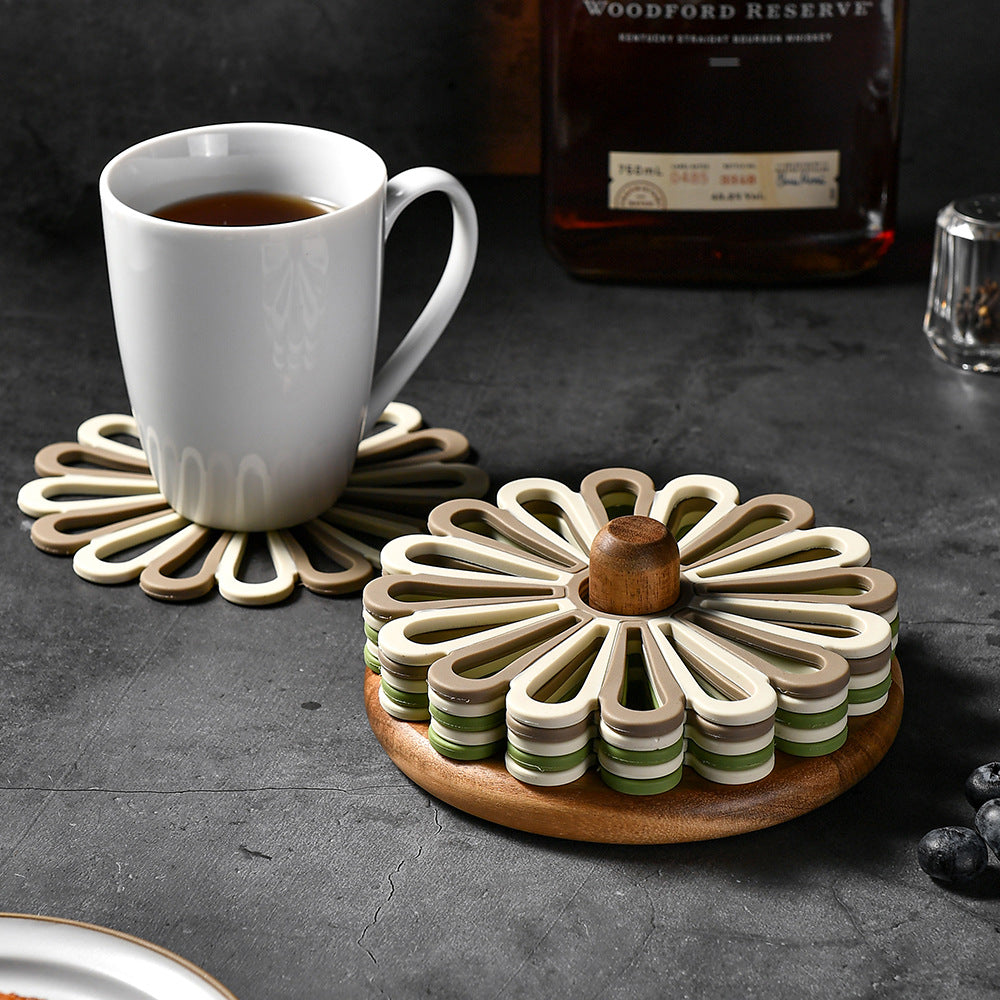 Elegant Silicone Coasters in Floral Design Stornfield