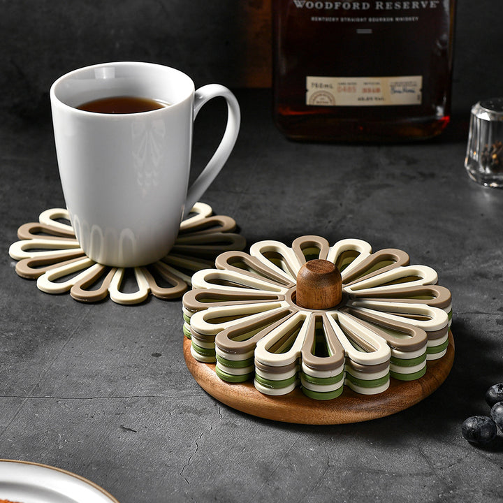 Elegant Silicone Coasters in Floral Design Stornfield