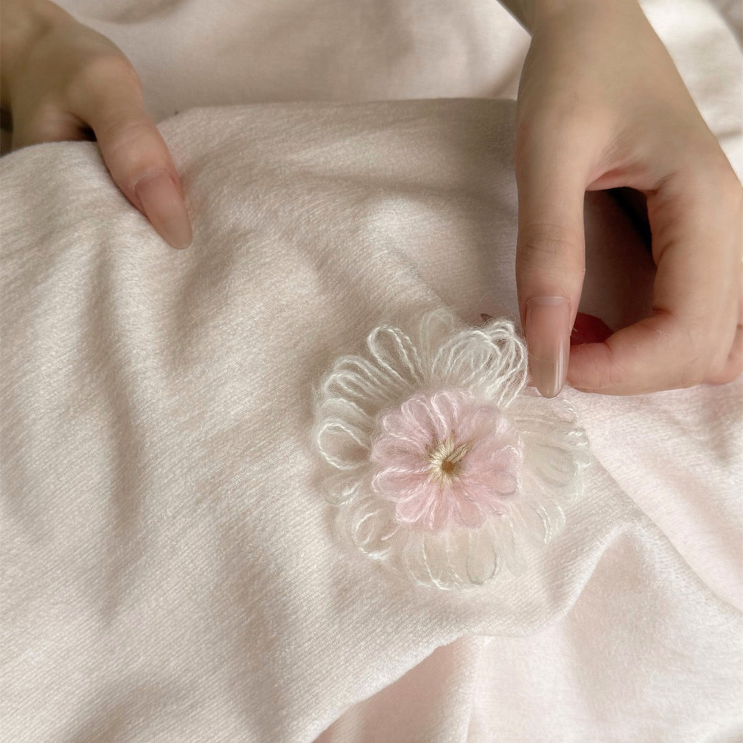 Romantic Ruffled Embroidered Cotton Duvet Cover Set