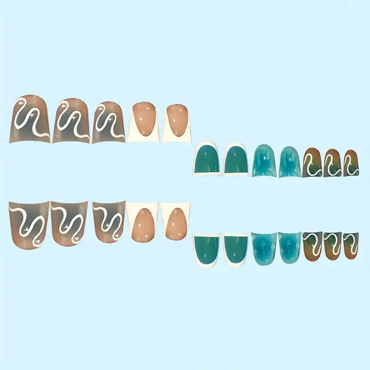Artistic Abstract Press-On Nail Design Stornfield