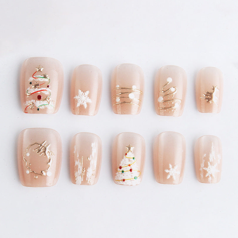 Artistic Holiday-Themed Press-On Nails Stornfield
