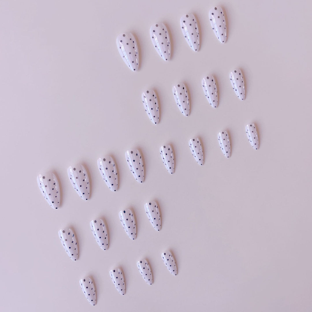 Acrylic Nail Set with Modern Polka Dot Design Stornfield