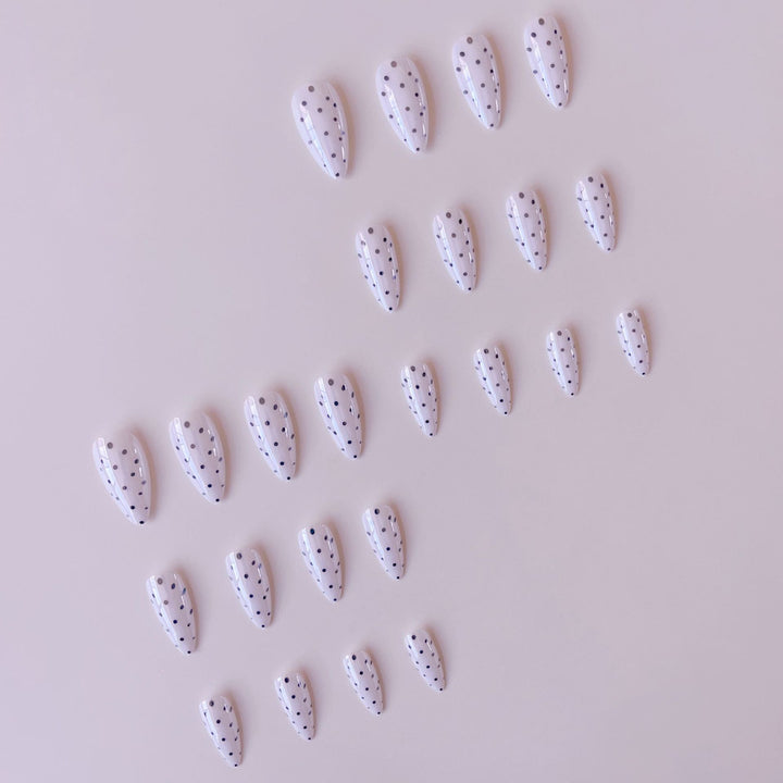 Acrylic Nail Set with Modern Polka Dot Design Stornfield