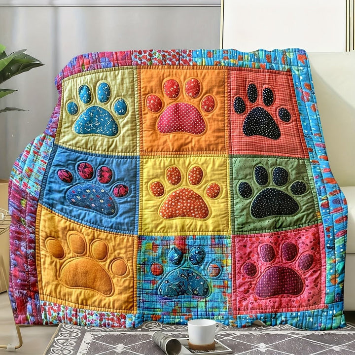 Pet-Themed Quilted Throw Blanket