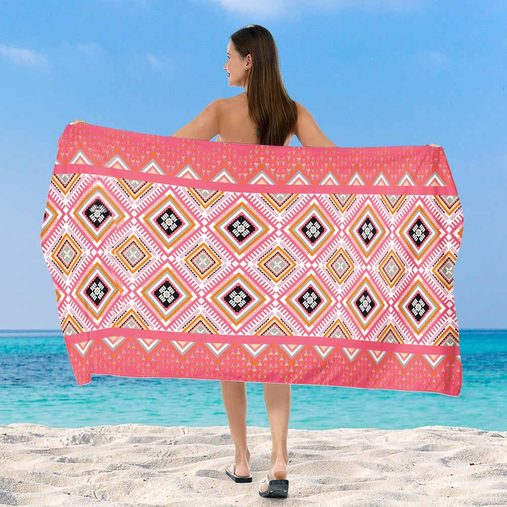 Beach blanket with exclusive geometric tribal design Stornfield