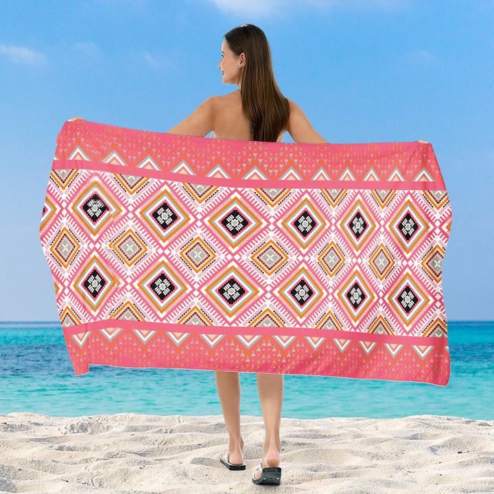 Beach blanket with exclusive geometric tribal design Stornfield