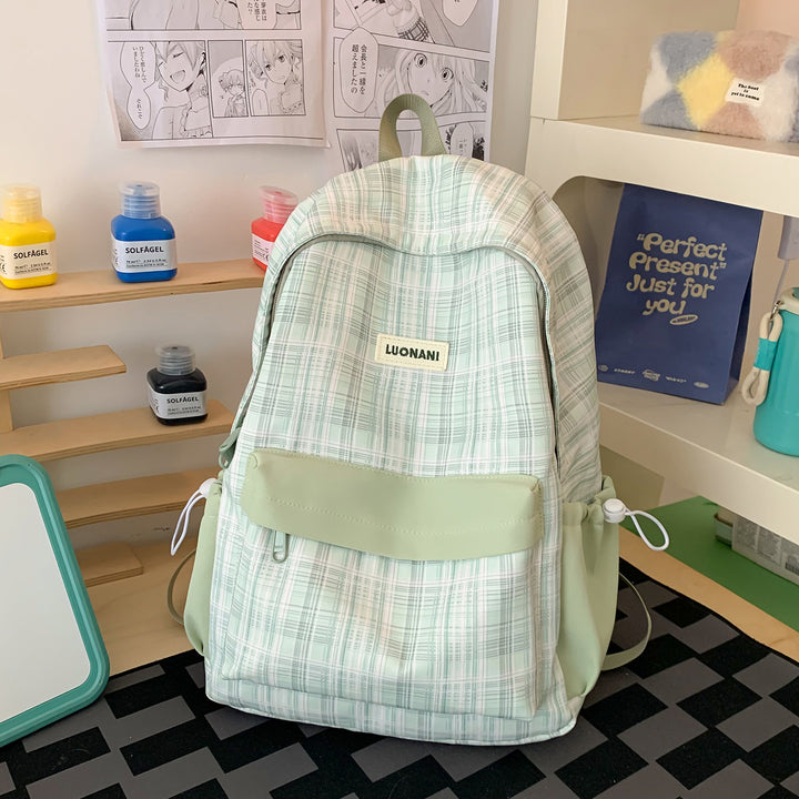 Chic Checked Casual Backpack Stornfield