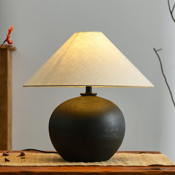Elegant Table Lamp with Textured Ceramic Base