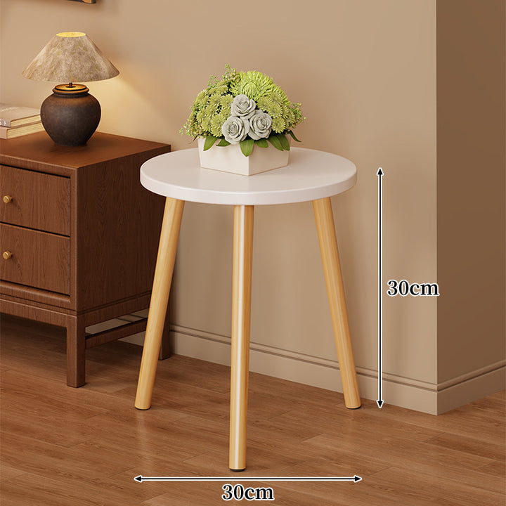 Two-Tier Round Side Table Plant Stand with Solid Wood Tripod Legs