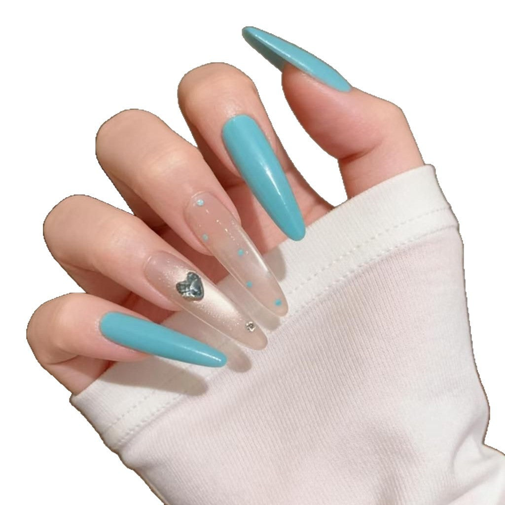 Stiletto Nail Art Extensions with Heart Accents