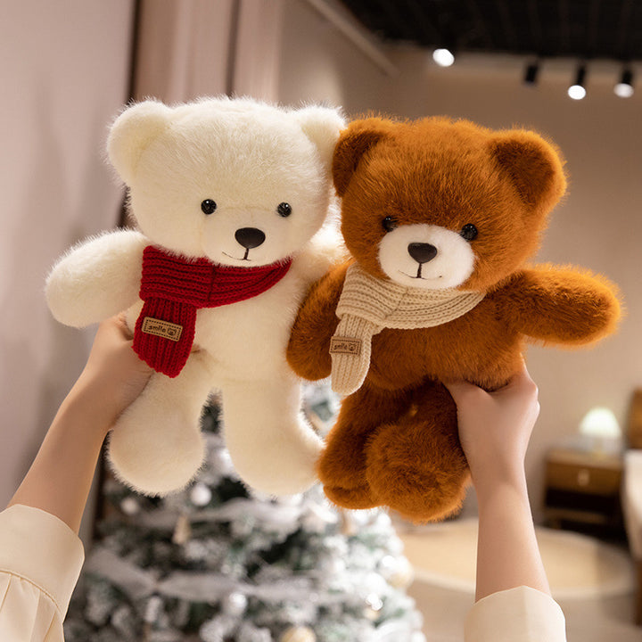 Plush Sitting Collectible Bear with Embroidered Smile, Crystal-Accent Ribbon Bow & Ultra-Soft Faux-Fur Plush Stornfield