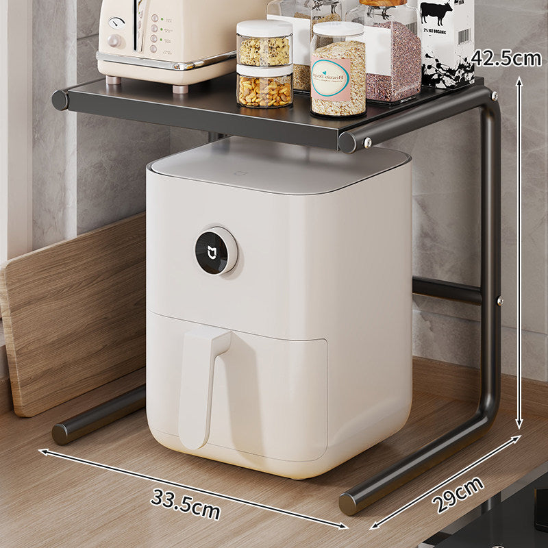 Minimalist C-Frame End Table with Wide Floating Shelf and Under-Table Clearance