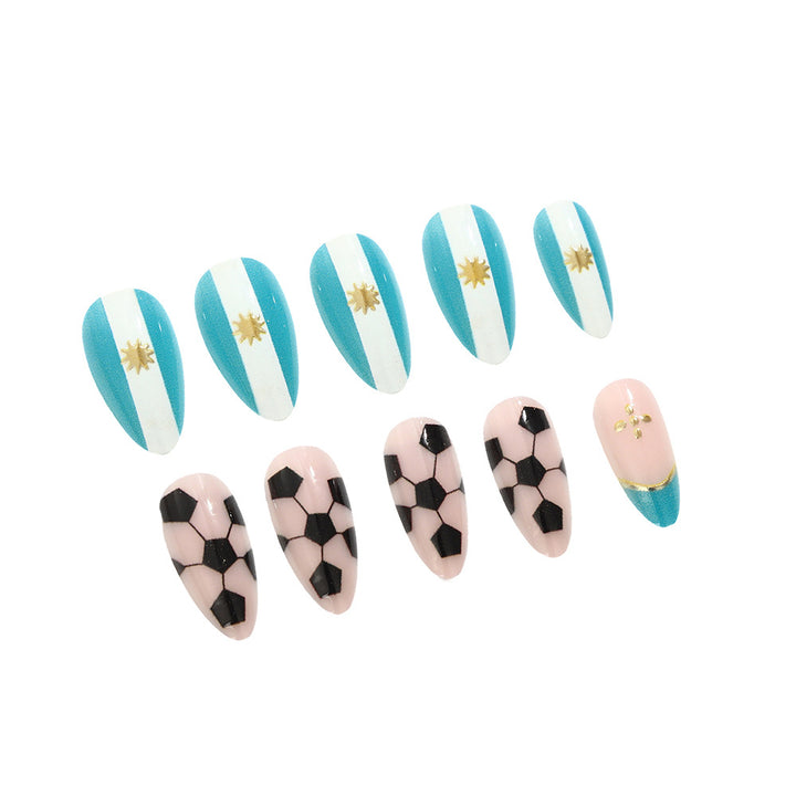 Sporty football design artificial nails Stornfield