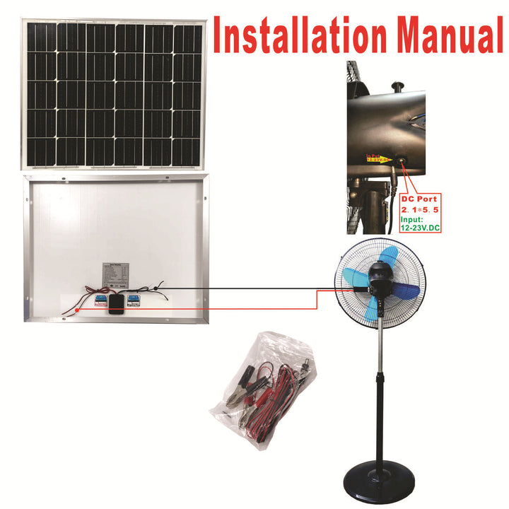 Unisex Solar-Powered Stand Fan by Stornfield