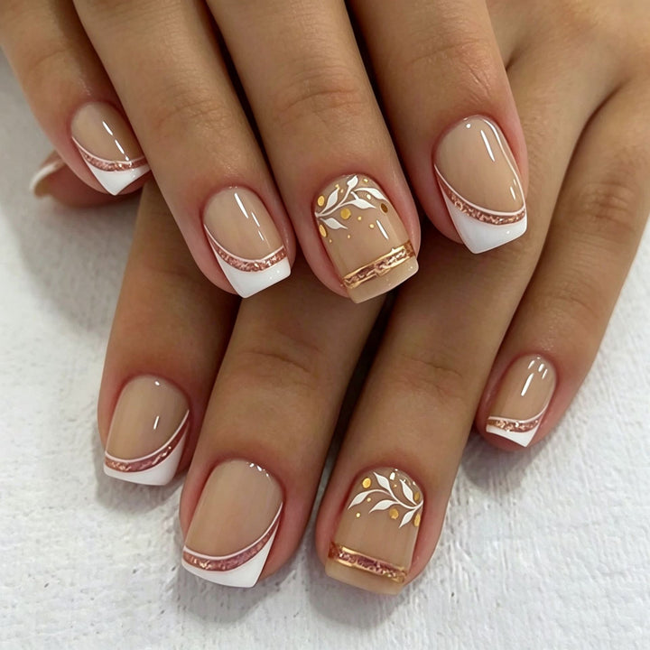 Elegant Press-On Nail Tips with Decorative Bow Stornfield