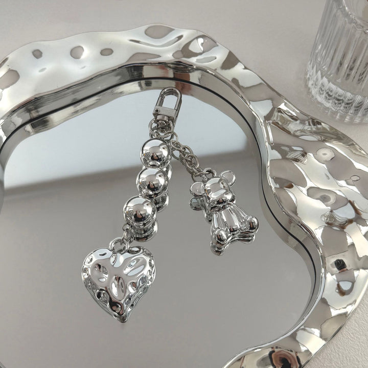 Playful Bear and Heart Charm Keychain Stornfield
