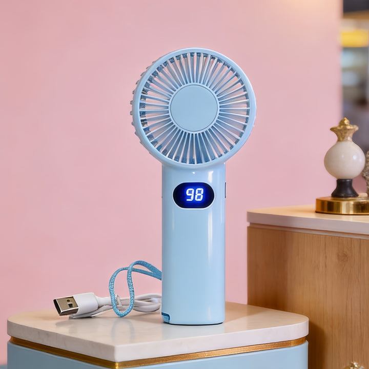 Women's Portable Mini Handheld Fan with LCD Display Stornfield