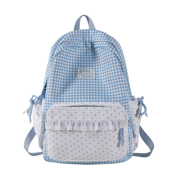 Playful Gingham and Polka Dot Backpack Stornfield