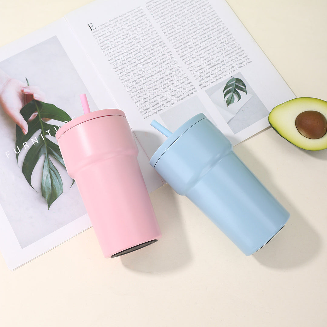 Unisex Insulated Drinking Cup with Dust Protection Lid and Straw Stornfield