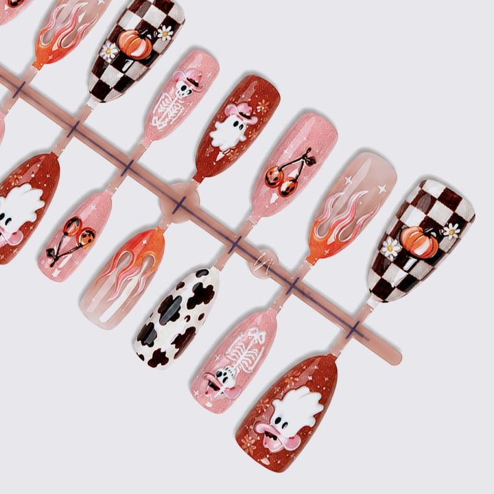 Creative Halloween Nail Art Set with Playful Designs Stornfield