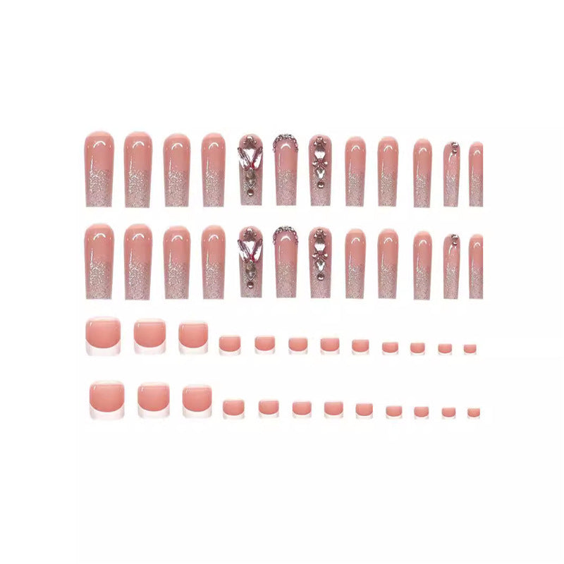 Glamorous Rhinestone-Detailed Press-On Nail Set Stornfield