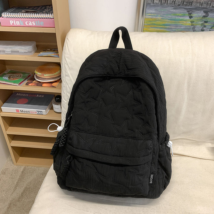 Quilted Backpack with Decorative Charm Stornfield
