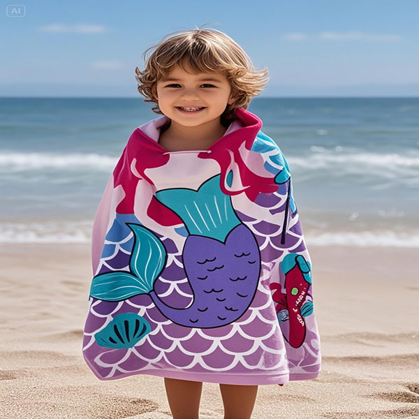 Kids' Fun Dinosaur-Themed Hooded Towel Poncho Stornfield