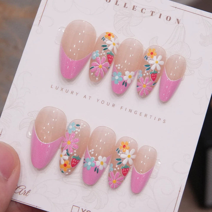 Floral Design Press-On Nail Set