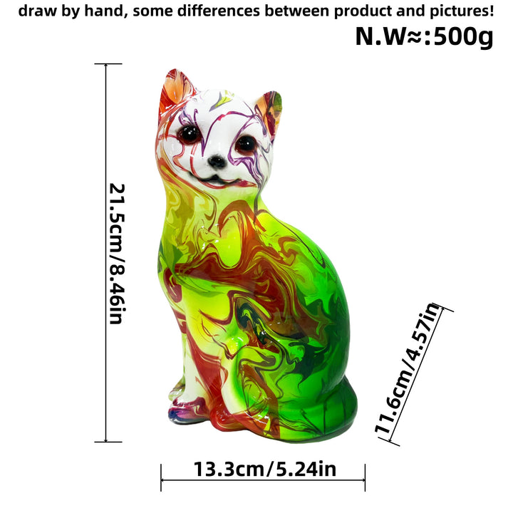 Artistic cat figurine in vibrant design Stornfield