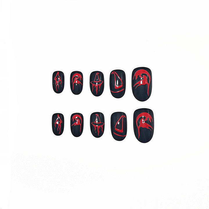 Artistic Halloween-style Press-on Nails Stornfield