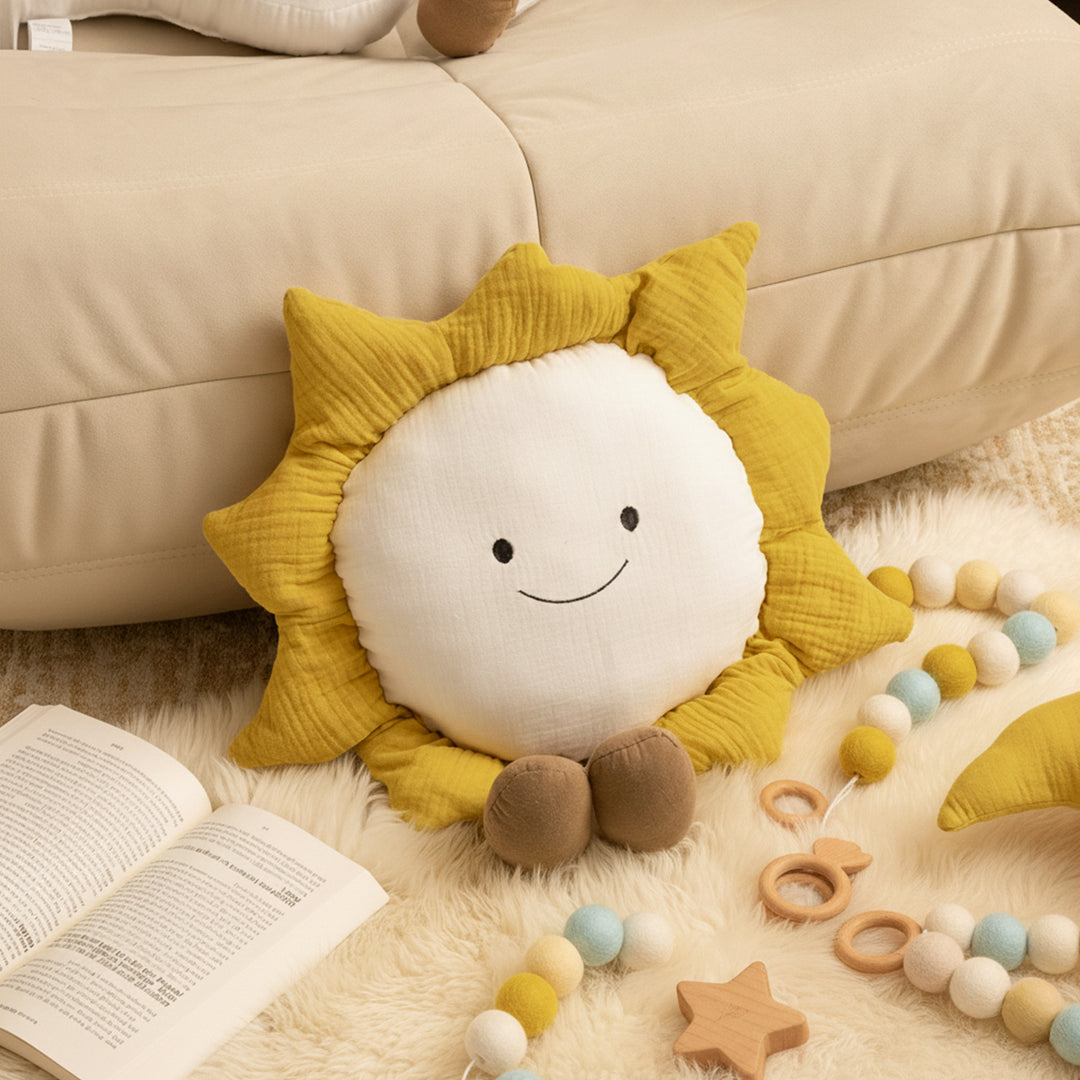 Cute cloud cuddle pillow with dog motif and chenille contour Stornfield
