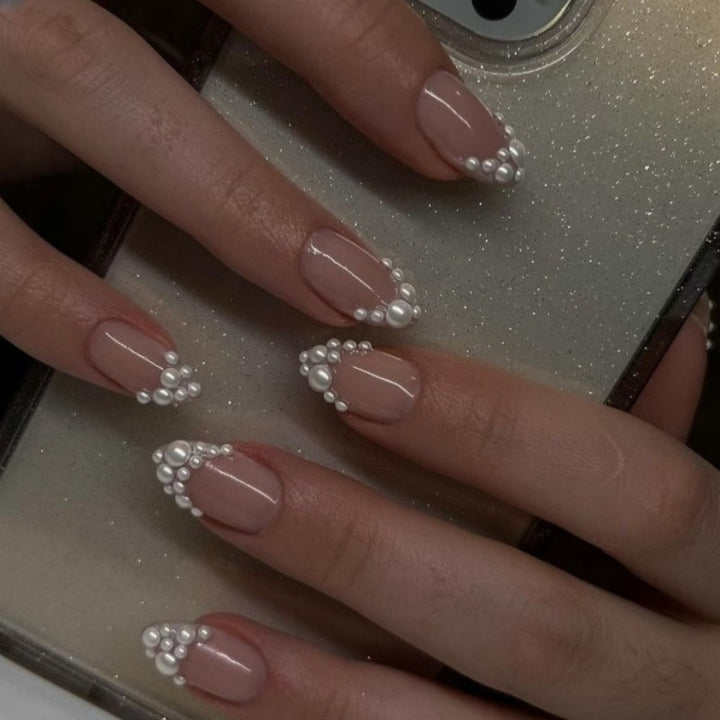 Glamorous Pearl-Accented Press-On Nail Set Stornfield