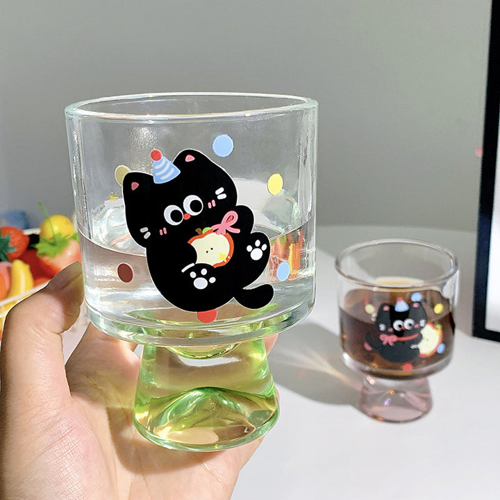 Playful drinking glass with cat motif Stornfield