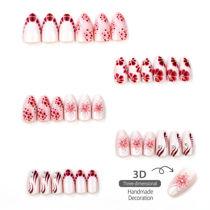 Floral-Inspired Press-On Nail Art Set