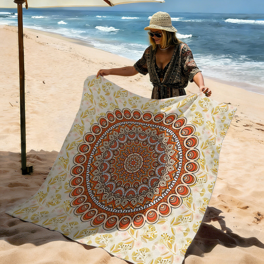Mandala Design Beach Mat Stornfield